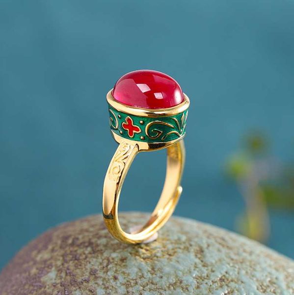 cluster rings arrival 925 sterling silver thai enamel red corundum fine jewelry women vintage ethnic cloisonne open loop, Golden;silver
cluster rings arrival 925 sterling silver thai enamel red corundum fine jewelry women vintage ethnic cloisonne open loop, Golden;silver