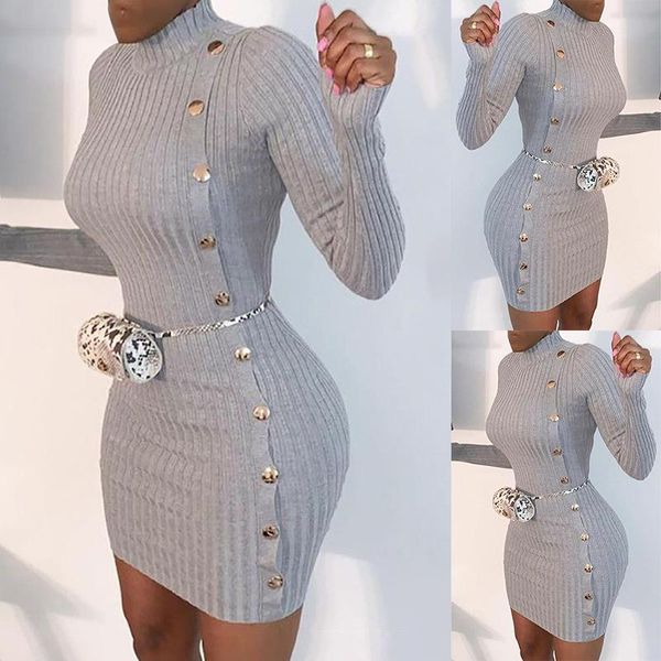 casual dresses european and american style slim single breasted long sleeve dress om9439 in solid colors for women, Black;gray
casual dresses european and american style slim single breasted long sleeve dress om9439 in solid colors for women, Black;gray