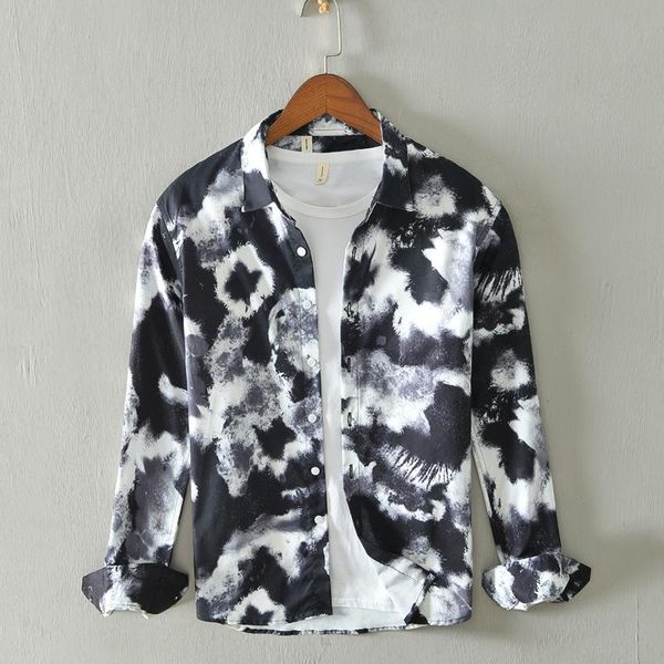 chinese style printed shirt long sleeve splash ink designs fashion colorful selling dress for gentlemen 2021 men's casual shirts, White;black
chinese style printed shirt long sleeve splash ink designs fashion colorful selling dress for gentlemen 2021 men's casual shirts, White;black