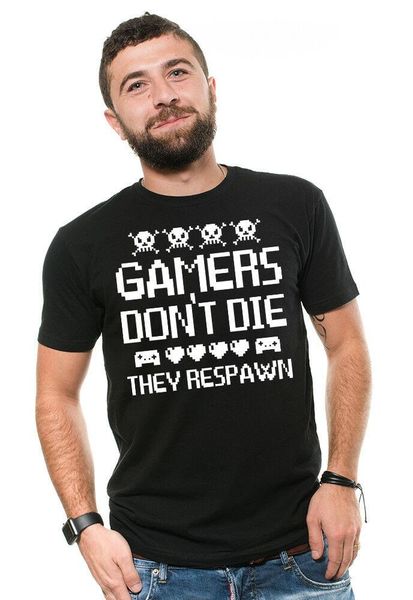 gamer t-shirt gamers respawn funny mens t-shirt birthday gift for brother gift, White;black
gamer t-shirt gamers respawn funny mens t-shirt birthday gift for brother gift, White;black