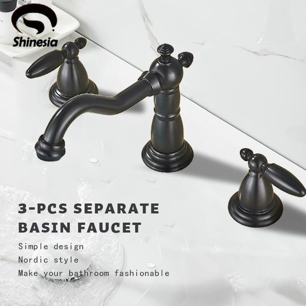 bathroom sink faucets shinesia nordic basin faucet and cold water double-handle split 3 pcs black bronze mixer taps
bathroom sink faucets shinesia nordic basin faucet and cold water double-handle split 3 pcs black bronze mixer taps