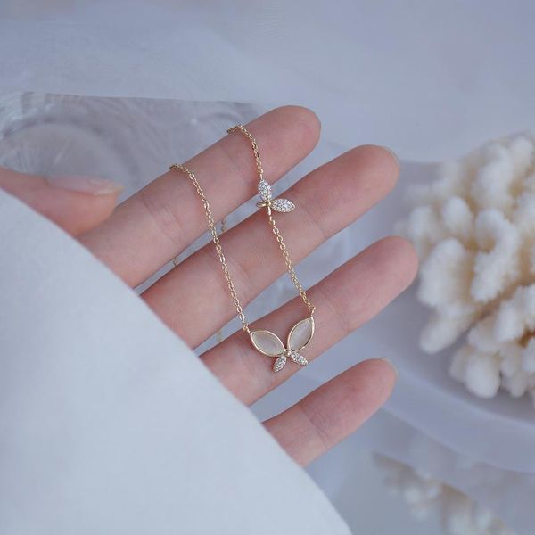 chains 2021 fashion brand jewelry elegant opal butterfly pendant&necklaces for women delicate zirconia charm choker necklaces, Silver
chains 2021 fashion brand jewelry elegant opal butterfly pendant&necklaces for women delicate zirconia charm choker necklaces, Silver