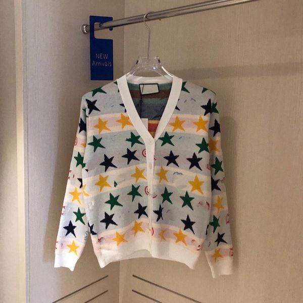 2021 early autumn new double jacquard knitted cardigan star pattern wool cardigan jacket women, White
2021 early autumn new double jacquard knitted cardigan star pattern wool cardigan jacket women, White