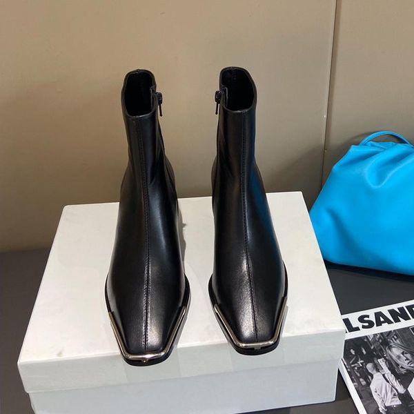 boots 2021 female british style thick sole high versatile lifting work wear leather shoes sponge cake heel, Black
boots 2021 female british style thick sole high versatile lifting work wear leather shoes sponge cake heel, Black