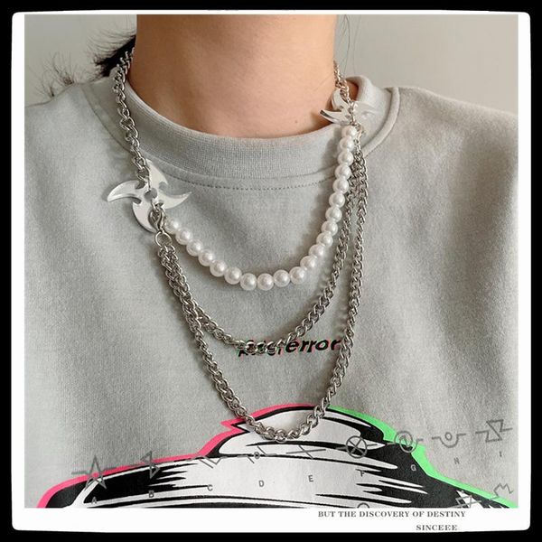 chains sm 2021 punk hip hop pearl three-tier boomerang personality clavicle chain cool necklace for women girls men party jewelry, Silver
chains sm 2021 punk hip hop pearl three-tier boomerang personality clavicle chain cool necklace for women girls men party jewelry, Silver