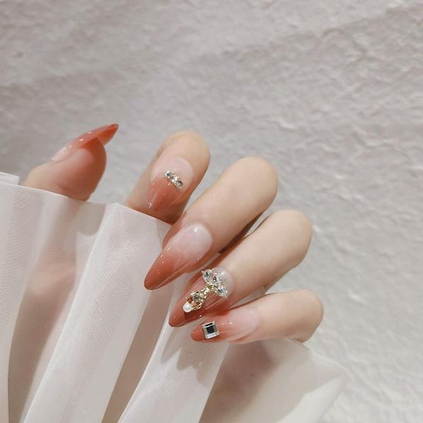 false nails 24pcs gradient color nail patch glue type removable long paragraph fashion manicure save time fake, Red;gold
false nails 24pcs gradient color nail patch glue type removable long paragraph fashion manicure save time fake, Red;gold