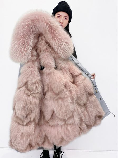 women snow parkas pink raccoon fur trim mukla furs brand fox legs fur lining grey blue x-long jackets ykk zipper cold resistance, Black
women snow parkas pink raccoon fur trim mukla furs brand fox legs fur lining grey blue x-long jackets ykk zipper cold resistance, Black
