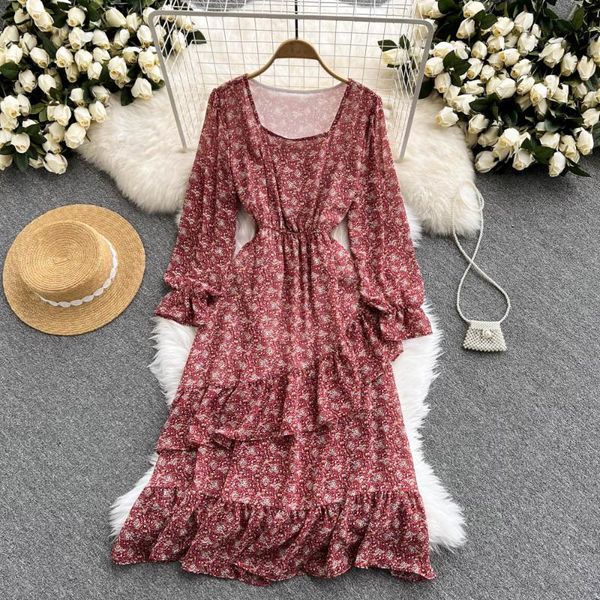 casual dresses autumn women floral vintage dress fashion ruffle printed midi french elegant female robe beach vestidos 2021 coisini, Black;gray
casual dresses autumn women floral vintage dress fashion ruffle printed midi french elegant female robe beach vestidos 2021 coisini, Black;gray