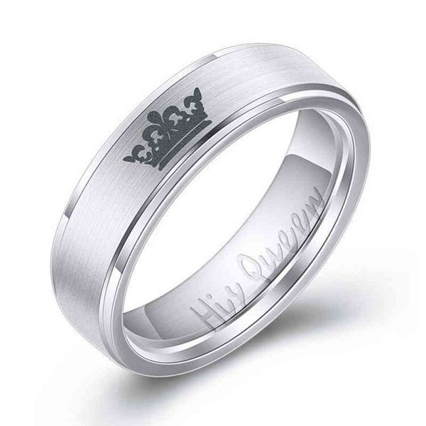 6mm women's beveled crown her king his queen stainless steel ring 100% titanium carbide men's jewelry band classic couple, Silver
6mm women's beveled crown her king his queen stainless steel ring 100% titanium carbide men's jewelry band classic couple, Silver