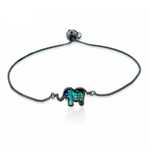 link, chain 2021 european and american adjustable rose gold inlaid colorful shellfish elephant lady pendant bracelet., Black
link, chain 2021 european and american adjustable rose gold inlaid colorful shellfish elephant lady pendant bracelet., Black