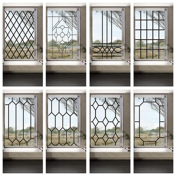 window stickers stained glass film transparent sticker static cling iron style black line office door anticollision home decor
window stickers stained glass film transparent sticker static cling iron style black line office door anticollision home decor