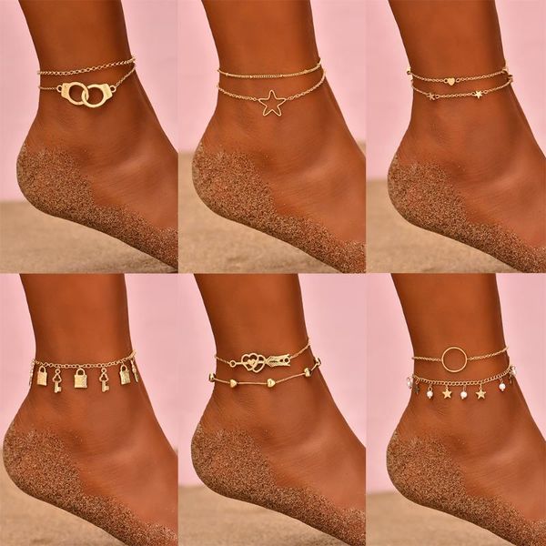 anklets trendy key lock handcuff for women punk arrow heart star chain bracelets on leg boho beach barefoot jewelry gifts, Red;blue
anklets trendy key lock handcuff for women punk arrow heart star chain bracelets on leg boho beach barefoot jewelry gifts, Red;blue