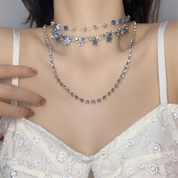 pendant necklaces europe and america shiny sequins star tassel crystal choker necklace for women nightclub fashion jewelry collares, Silver
pendant necklaces europe and america shiny sequins star tassel crystal choker necklace for women nightclub fashion jewelry collares, Silver