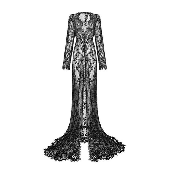 casual dresses black/white robe femme enceinte women long sleeve high waist v neck see through lace floor-length mermaid dress, Black;gray
casual dresses black/white robe femme enceinte women long sleeve high waist v neck see through lace floor-length mermaid dress, Black;gray