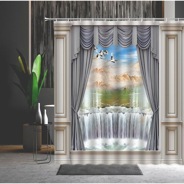 chinese style shower curtain outside the window landscape waterfall flower natural scenery 3d printed waterproof bath curtains
chinese style shower curtain outside the window landscape waterfall flower natural scenery 3d printed waterproof bath curtains