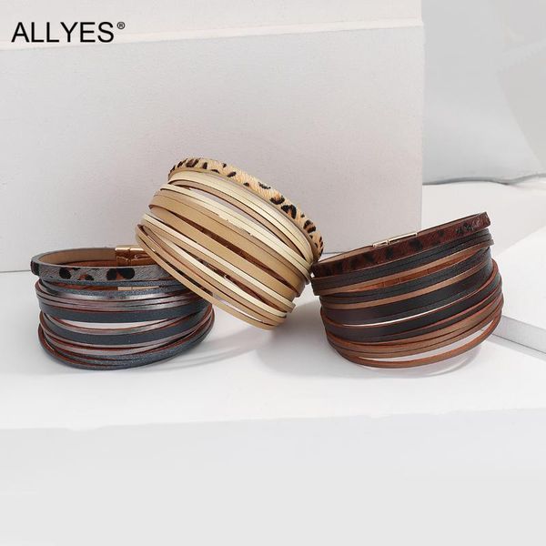 tennis allyes bohemian multilayer slim leopard leather bracelet for women simple wrap bracelets bangles female commuter jewelry gifts, Golden;silver
tennis allyes bohemian multilayer slim leopard leather bracelet for women simple wrap bracelets bangles female commuter jewelry gifts, Golden;silver