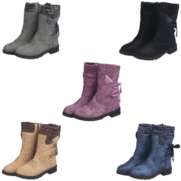 large size women's boots european and american winter thick heel solid color knitting retro martin boot in 2021eu35-eu43, Black
large size women's boots european and american winter thick heel solid color knitting retro martin boot in 2021eu35-eu43, Black