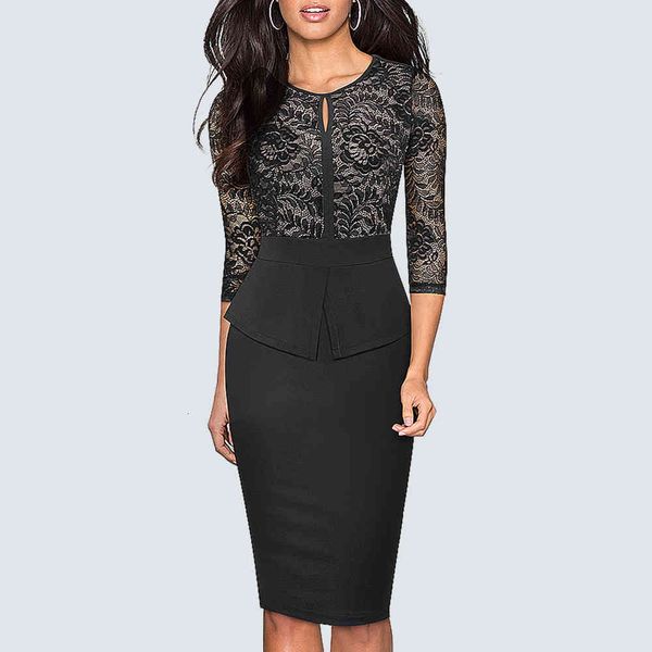 dresses women elegant floral lace patchwork o neck hollow fitted party office lady hb595, Black;gray
dresses women elegant floral lace patchwork o neck hollow fitted party office lady hb595, Black;gray