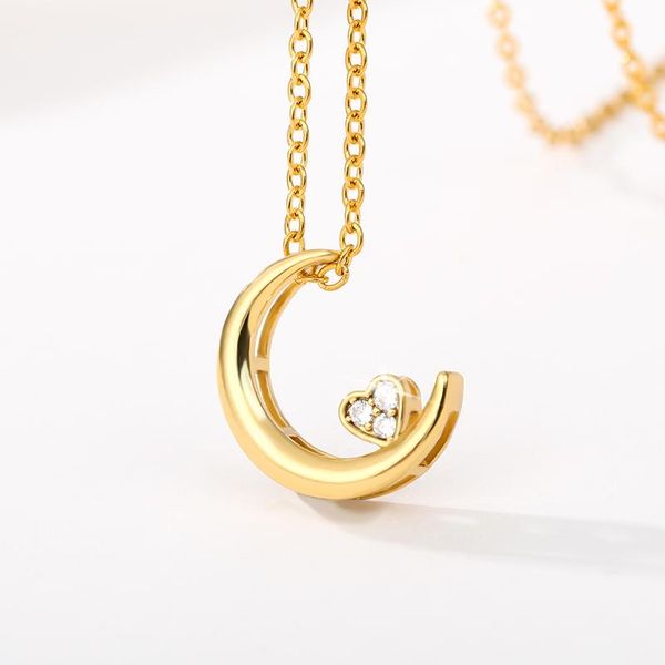 zircon heart moon necklace for women men gold stainless steel chain charm pendant fashion jewelry gift collier 2021 bff necklaces, Silver
zircon heart moon necklace for women men gold stainless steel chain charm pendant fashion jewelry gift collier 2021 bff necklaces, Silver
