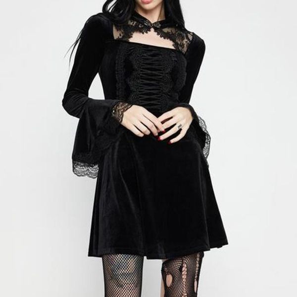 casual dresses short dress women fashion autumn velvet flared sleeve vintage cut out gothic designer party women's clothing 2021, Black;gray
casual dresses short dress women fashion autumn velvet flared sleeve vintage cut out gothic designer party women's clothing 2021, Black;gray