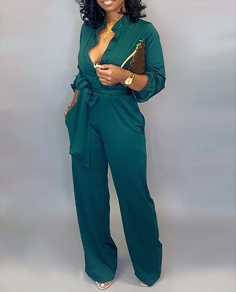 plus size 3xl solid women jumpsuits buttoned pocket large long sleeve belt, Black;white
plus size 3xl solid women jumpsuits buttoned pocket large long sleeve belt, Black;white