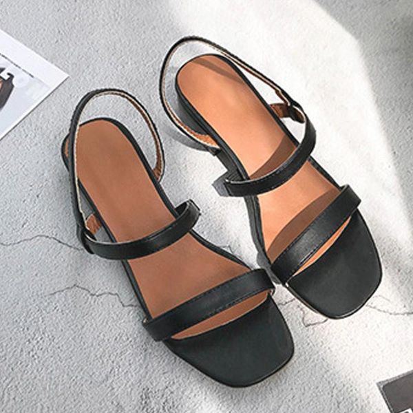 dress shoes a word buckle women sandals roman party solid summer korean version students pu luxury casual mid heel square head fashion, Black
dress shoes a word buckle women sandals roman party solid summer korean version students pu luxury casual mid heel square head fashion, Black