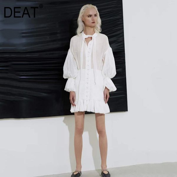 women black bow trumpet single breasted dress stand neck long flare sleeve slim fit fashion tide summer 7d0800 210421, Black;gray
women black bow trumpet single breasted dress stand neck long flare sleeve slim fit fashion tide summer 7d0800 210421, Black;gray