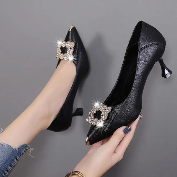 dress shoes collision avoidance metal head pumps shallow mouth 7cm high heels stiletto buckle diamond rhinestone women's wedding, Black
dress shoes collision avoidance metal head pumps shallow mouth 7cm high heels stiletto buckle diamond rhinestone women's wedding, Black
