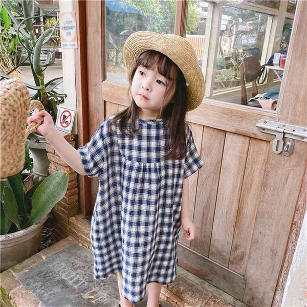 summer cute girls cotton plaid loose dress 1-6 years short sleeve oversized dresses 210708, Red;yellow
summer cute girls cotton plaid loose dress 1-6 years short sleeve oversized dresses 210708, Red;yellow