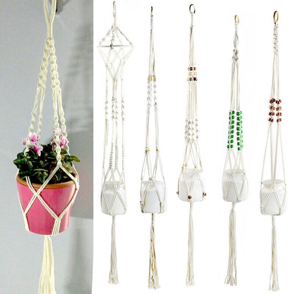 planters & pots 100cm hand-woven macrame flower pot hanging net flowerpot knotted cotton rope plant hanger basket for home garden wall decor
planters & pots 100cm hand-woven macrame flower pot hanging net flowerpot knotted cotton rope plant hanger basket for home garden wall decor