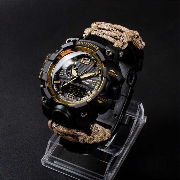 shiyunme men military sports digital watches compass outdoor survival multi-function waterproof men's watch relogio masculino 211013, Slivery;brown
shiyunme men military sports digital watches compass outdoor survival multi-function waterproof men's watch relogio masculino 211013, Slivery;brown