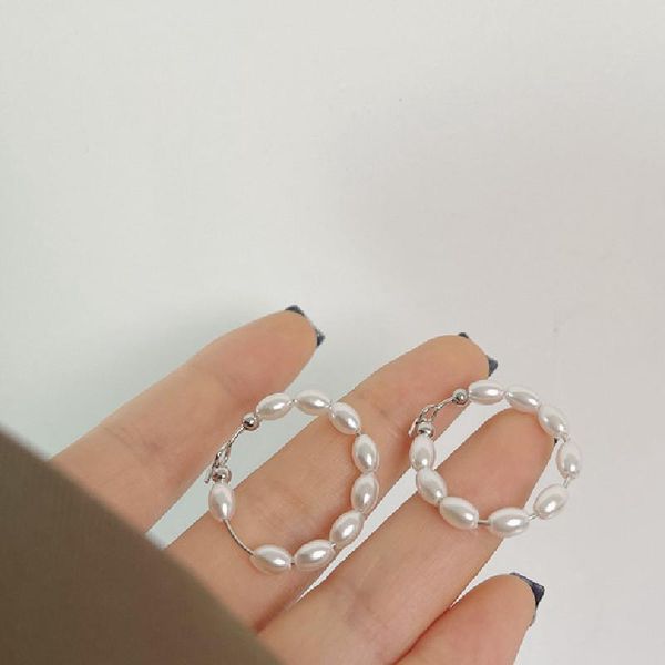 hoop & huggie aomu french vintage white imitated pearl beaded earrings simple irregular geometric for women party accessories, Golden;silver
hoop & huggie aomu french vintage white imitated pearl beaded earrings simple irregular geometric for women party accessories, Golden;silver