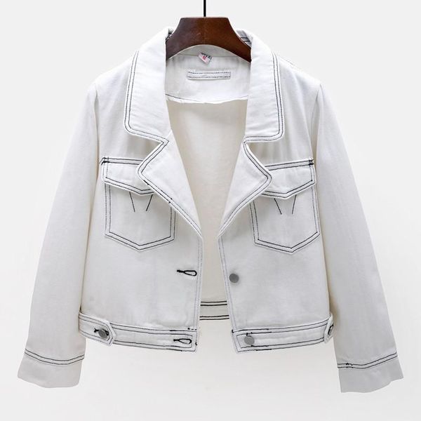 spring autumn korean white denim jacket women student outerwear fashion long sleeve suit collar short jeans coat female women's jackets, Black;brown
spring autumn korean white denim jacket women student outerwear fashion long sleeve suit collar short jeans coat female women's jackets, Black;brown