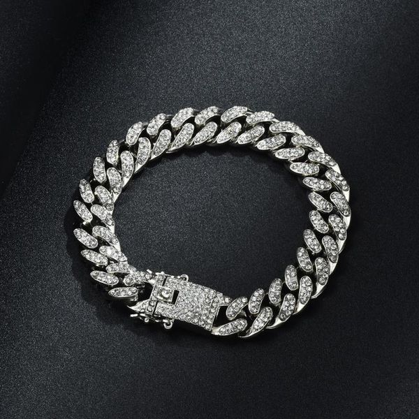link, chain mens bracelet hip hop inlaid zircon cuban 12mm golden rose gold men's and women's jewelry gifts, Black
link, chain mens bracelet hip hop inlaid zircon cuban 12mm golden rose gold men's and women's jewelry gifts, Black