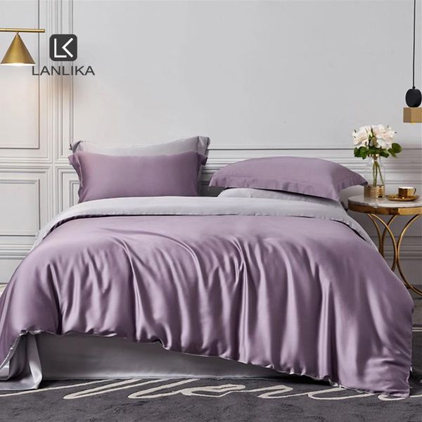 bedding sets lanlika women purple gray 100% silk set solid color duvet cover bed sheet pillowcases quilt home textile
bedding sets lanlika women purple gray 100% silk set solid color duvet cover bed sheet pillowcases quilt home textile
