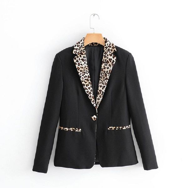 women's suits & blazers casual autumn women black contrasted leopard notched lapel office ladies long sleeve fall coats single button, White;black
women's suits & blazers casual autumn women black contrasted leopard notched lapel office ladies long sleeve fall coats single button, White;black