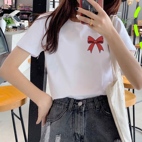 women's t-shirt summer t shirt bowknot printed female tshirt casual short sleeve tshirts o-neck clothes dropship, White
women's t-shirt summer t shirt bowknot printed female tshirt casual short sleeve tshirts o-neck clothes dropship, White