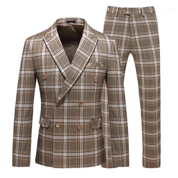 men's 3 pieces bussiness plaid suit set double breasted slimfit notch lapel prom fashion smart casual suits for men & blazers, White;black
men's 3 pieces bussiness plaid suit set double breasted slimfit notch lapel prom fashion smart casual suits for men & blazers, White;black