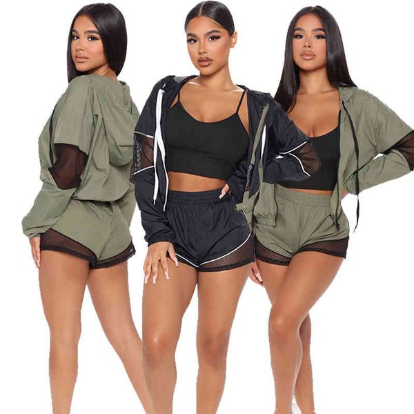 women's tracksuits tracksuit women three piece set summer autumn clothing sets mesh patchwork jacket tank and shorts sports jo, Gray
women's tracksuits tracksuit women three piece set summer autumn clothing sets mesh patchwork jacket tank and shorts sports jo, Gray