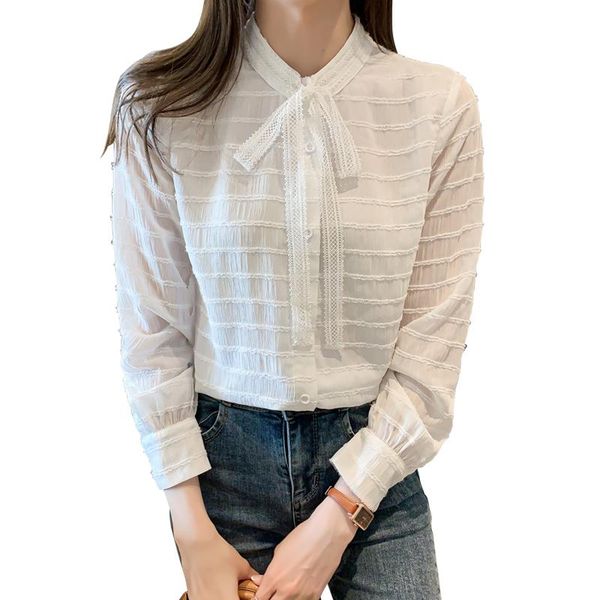 women's blouses & shirts 2021 arrival spring autumn women loose long sleeve shirt fashion lace bow o-neck white chiffon
women's blouses & shirts 2021 arrival spring autumn women loose long sleeve shirt fashion lace bow o-neck white chiffon