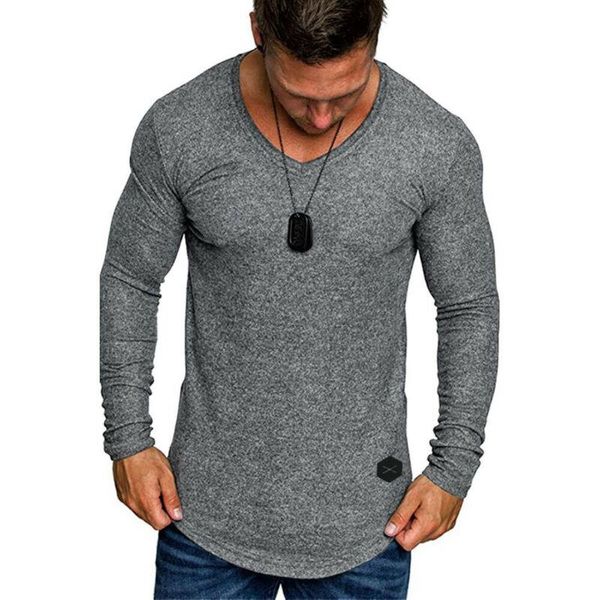 men's t-shirts mens long sleeve t- plain slim v-neck tee elastic solid color summer and autumn fashion clothes, White;black
men's t-shirts mens long sleeve t- plain slim v-neck tee elastic solid color summer and autumn fashion clothes, White;black
