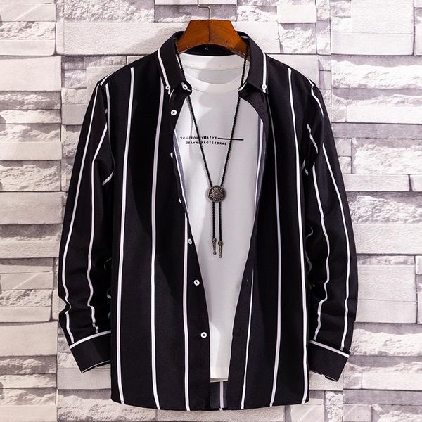 men's casual shirts long sleeve shirt thin summer fashion youth slim sun protection clothing trend stripe printing, White;black
men's casual shirts long sleeve shirt thin summer fashion youth slim sun protection clothing trend stripe printing, White;black