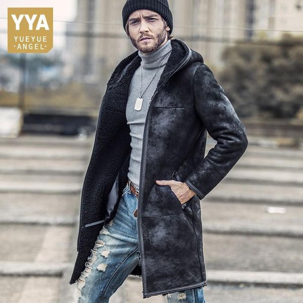 men's leather & faux brand shearling men genuine sheepskin coats fashion streetwear slim hooded windbreakers winter real fur overcoats, Black
men's leather & faux brand shearling men genuine sheepskin coats fashion streetwear slim hooded windbreakers winter real fur overcoats, Black