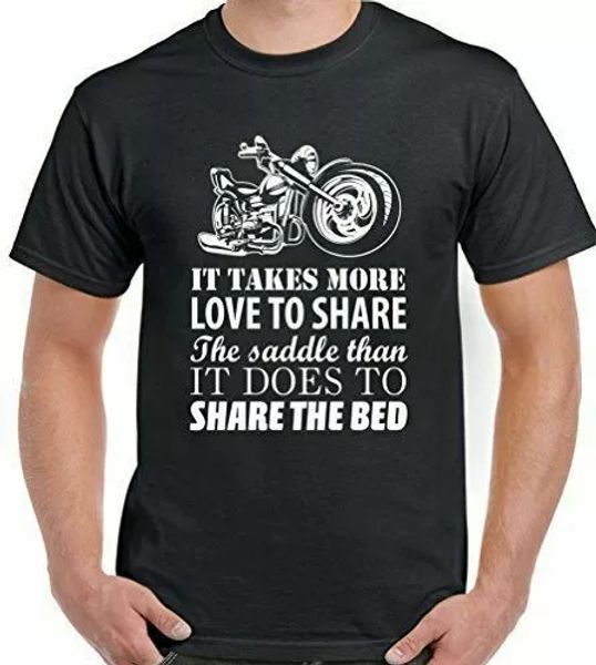 biker motorcycle cafe racer more love to share the saddle mens funny bike, White;black
biker motorcycle cafe racer more love to share the saddle mens funny bike, White;black