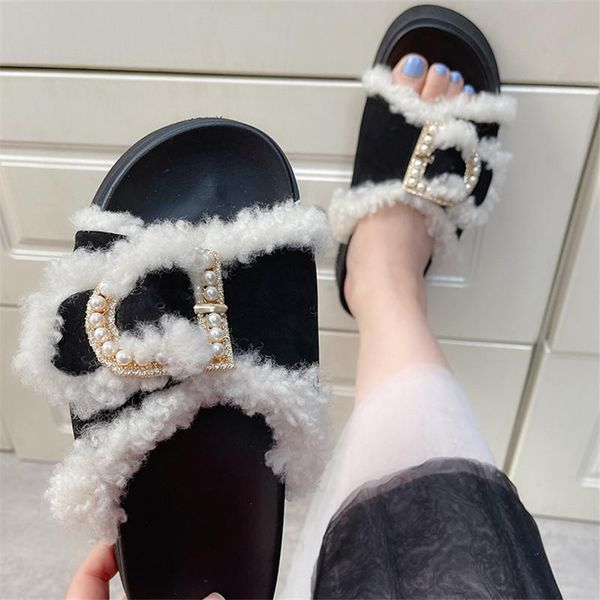 slippers plush women outdoor fall 2021 wool flat shoes thick-soled fashion pearl home increase sandals, Black
slippers plush women outdoor fall 2021 wool flat shoes thick-soled fashion pearl home increase sandals, Black