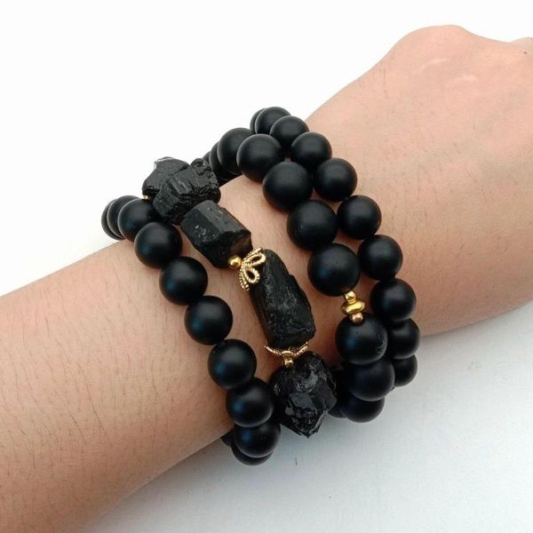 women's 4 rows black tourmaine rough matte onyx bracelet 8" beaded, strands
women's 4 rows black tourmaine rough matte onyx bracelet 8" beaded, strands