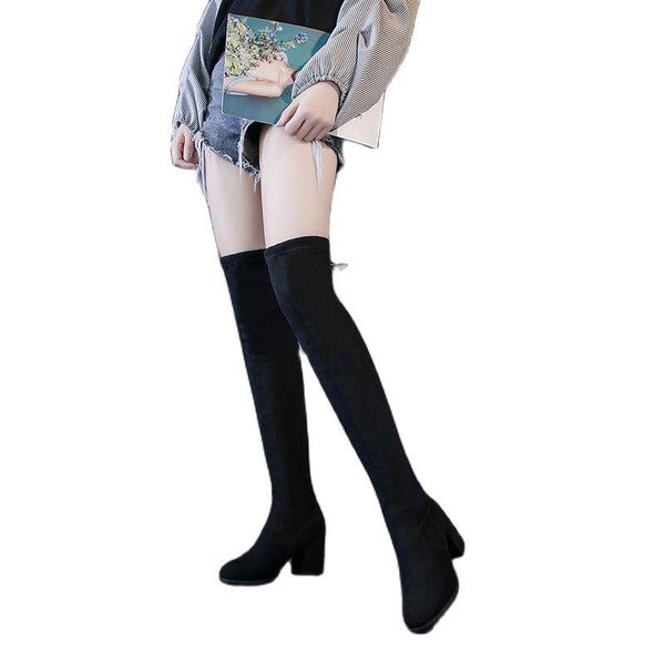 boots women's high boots, knee korean version of wild thick-heeled female round-toe high-heeled elastic, Black
boots women's high boots, knee korean version of wild thick-heeled female round-toe high-heeled elastic, Black