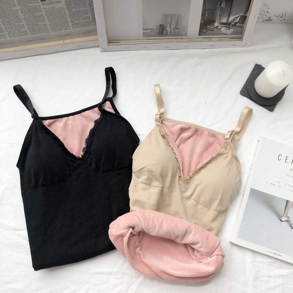 autumn winter women lace patchwork tanks warm thick velvet camis female slim sleeveless v neck vest bottoming 210601, White
autumn winter women lace patchwork tanks warm thick velvet camis female slim sleeveless v neck vest bottoming 210601, White