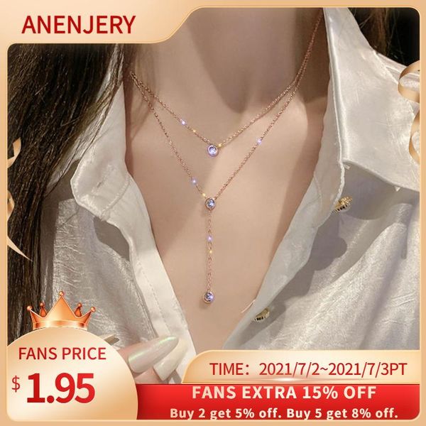 chains anenjery 925 sterling silver zircon tassel double layer necklace for women gentle temperament clavicle chain simple jewelry
chains anenjery 925 sterling silver zircon tassel double layer necklace for women gentle temperament clavicle chain simple jewelry