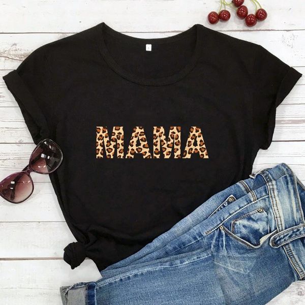 women's t-shirt leopard print mama mother's day shirts mom life shirt pure cotton women casual tees street style tee top, White
women's t-shirt leopard print mama mother's day shirts mom life shirt pure cotton women casual tees street style tee top, White